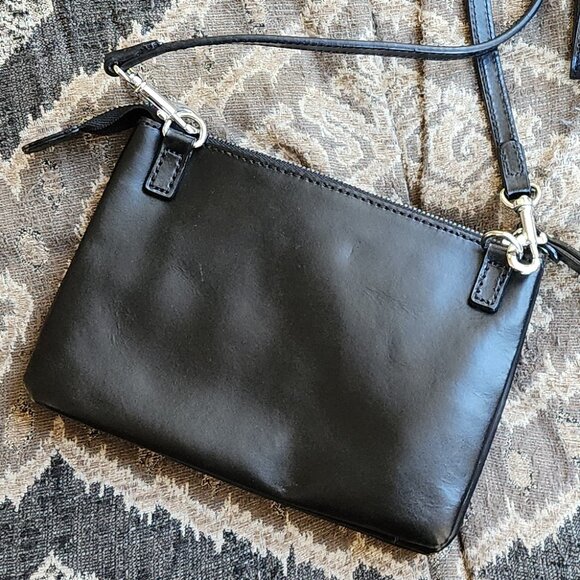 GAP Black Leather Crossbody Mini Shoulder Bag - Picture 11 of 15